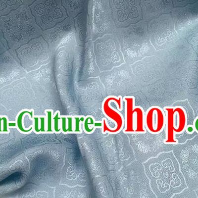 Blue China Mulberry Silk Cloth Chinese Classical Pattern Jacquard Material Traditional Cheongsam Fabric