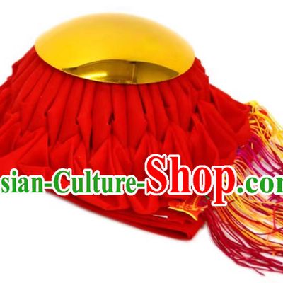 Handmade Red Flower Ball God Worshipping Supply Decoration Red Ribbon Mirror