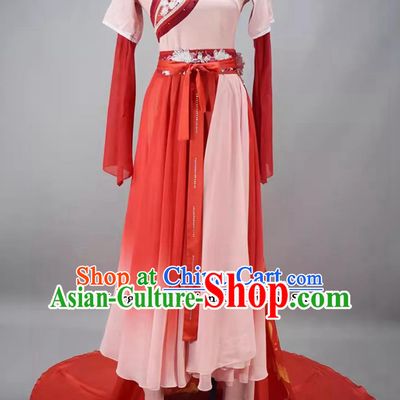 Chinese Dance Contest Program Hong Yan Ning Xiang Replica Dress China Classical Dance Clothing