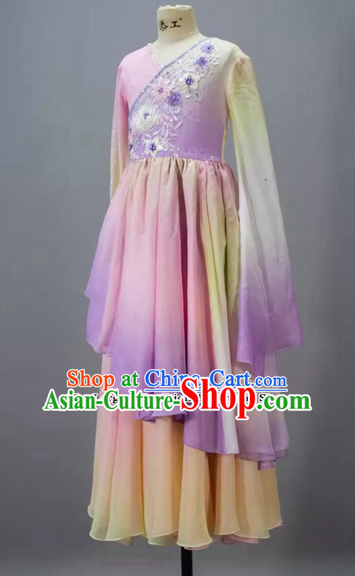 China Classical Dance Children Dress Chinese Dance Contest Program Zan Hua Yin Replica Costume China Classical Dance Children Dress Chinese Dance Contest Program Zan Hua Yin Replica Costume