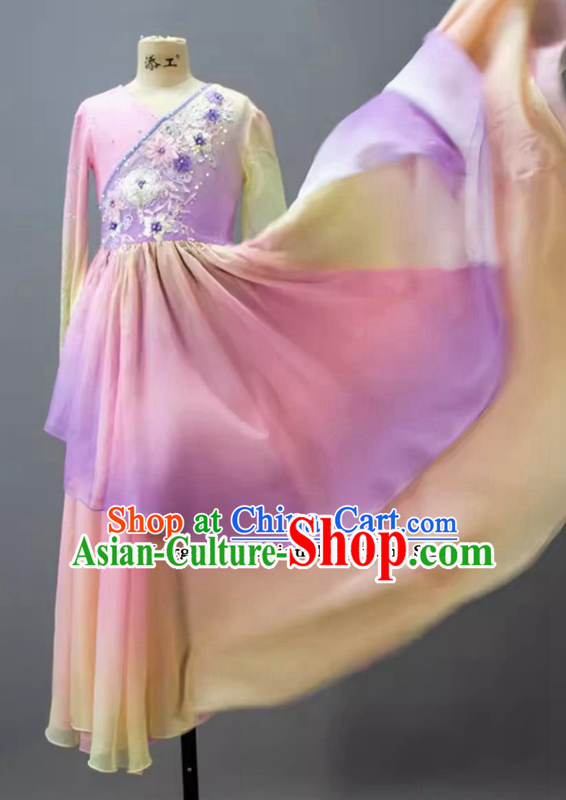 China Classical Dance Children Dress Chinese Dance Contest Program Zan Hua Yin Replica Costume China Classical Dance Children Dress Chinese Dance Contest Program Zan Hua Yin Replica Costume