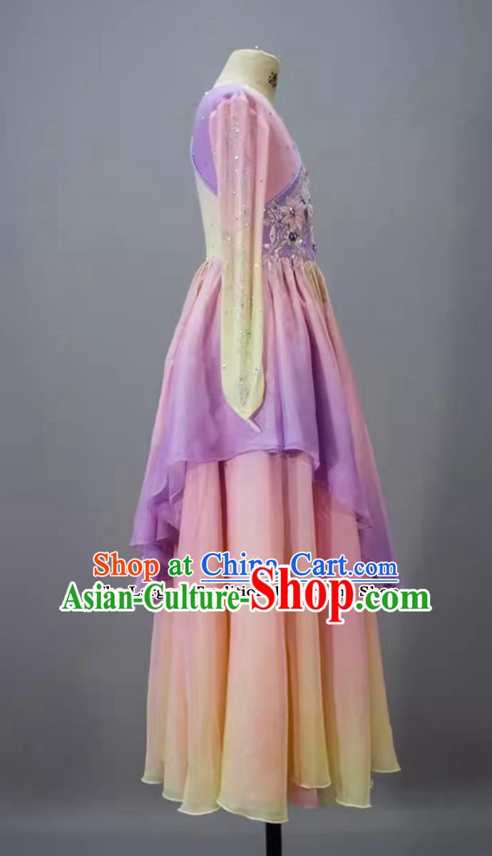 China Classical Dance Children Dress Chinese Dance Contest Program Zan Hua Yin Replica Costume China Classical Dance Children Dress Chinese Dance Contest Program Zan Hua Yin Replica Costume