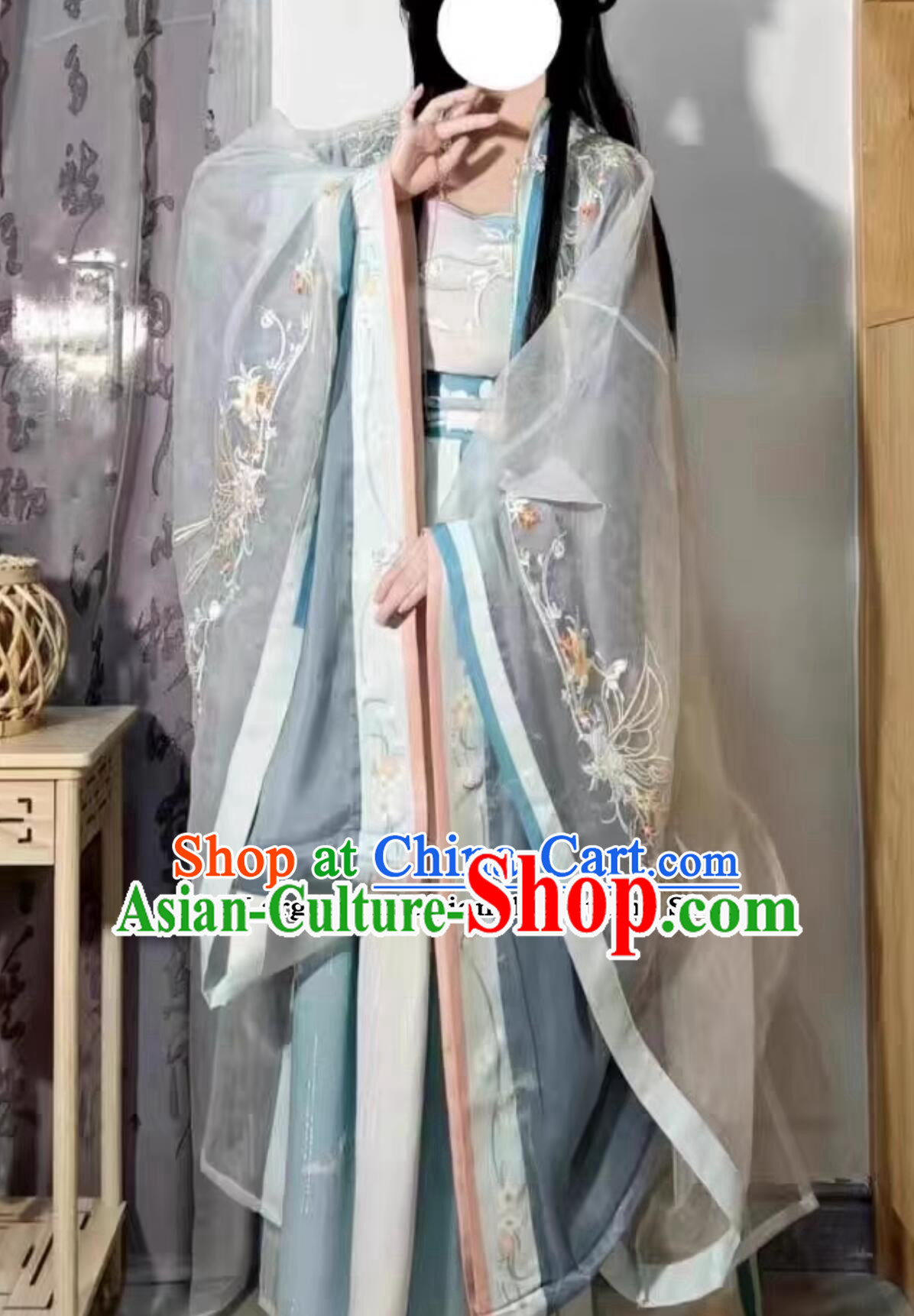 Ancient China Song Dynasty Palace Princess Costumes Chinese Traditional Blue Hanfu Ancient China Song Dynasty Palace Princess Costumes Chinese Traditional Blue Hanfu