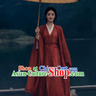 Chinese TV Series The Legend Of Shen Li Zhao Li Ying Red Dress Ancient China Swordswoman Garment Costume
