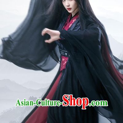 Ancient China Swordswoman Garment Costume Chinese TV Series The Legend of Heros Villain Kung Fu Master Mei Chao Feng Clothing
