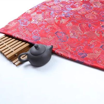 Tang Suit Cheongsam Material Traditional Butterfly Pattern Design Fabric Chinese Hanfu Red Brocade