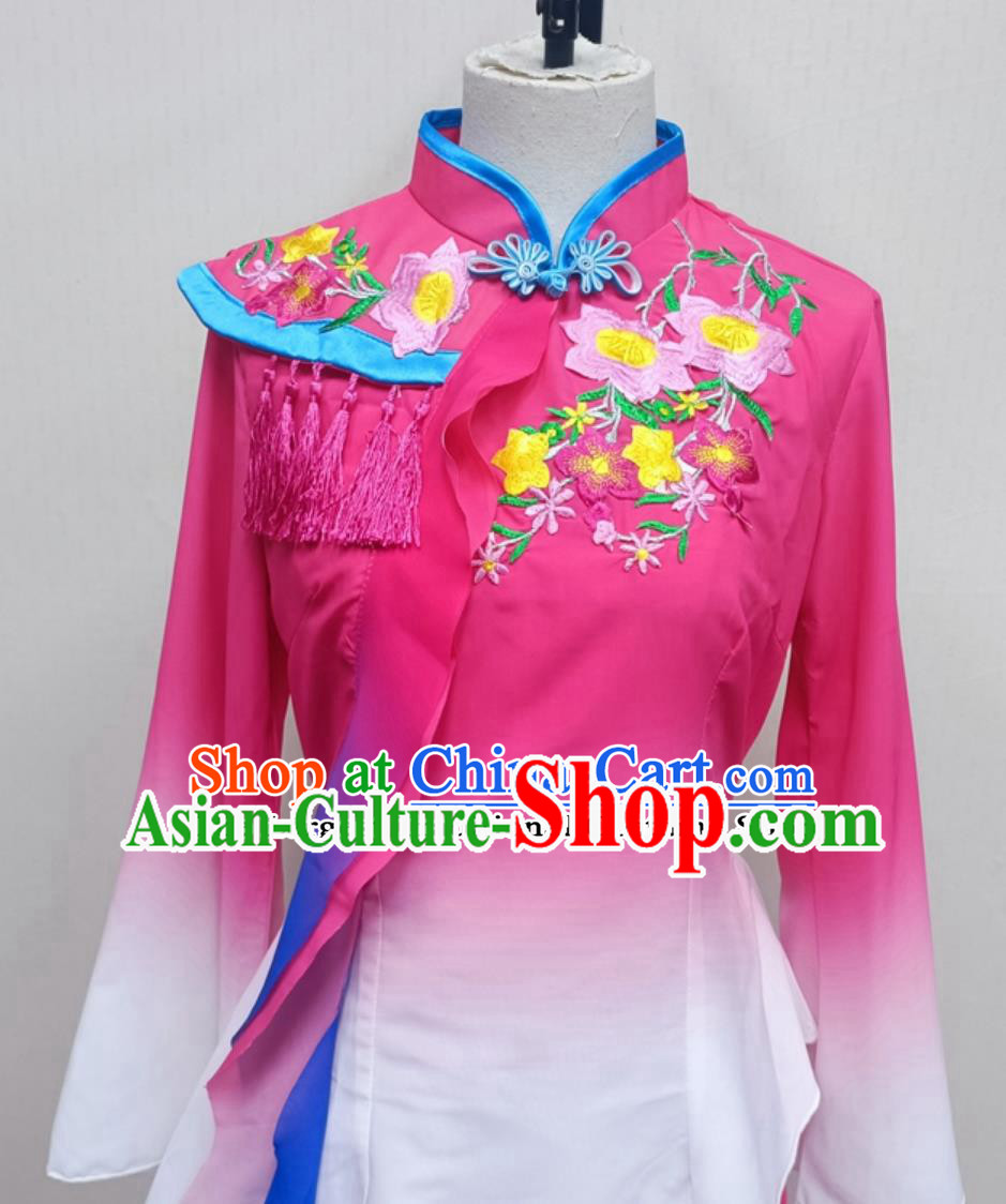 Women Group Performance Pink Outfit China Yangko Dance Clothing Chinese Folk Dance Costume Women Group Performance Pink Outfit China Yangko Dance Clothing Chinese Folk Dance Costume