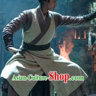 Ancient China Young Warrior Costume Chinese Wuxia TV Series The Legend of Heroes Kung Fu Master Guo Jing Clothing