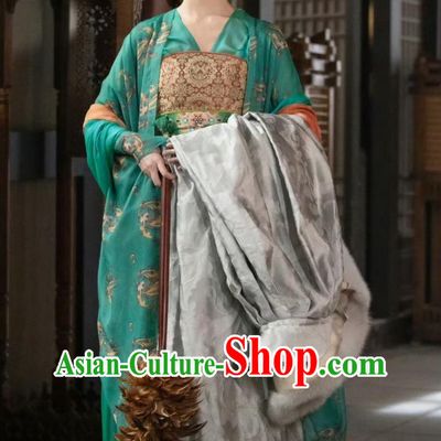 Ancient China Tang Dynasty Court Woman Hanfu Clothing Chinese TV Series Judge Dee's Mystery Princess Qiu Yue Costume