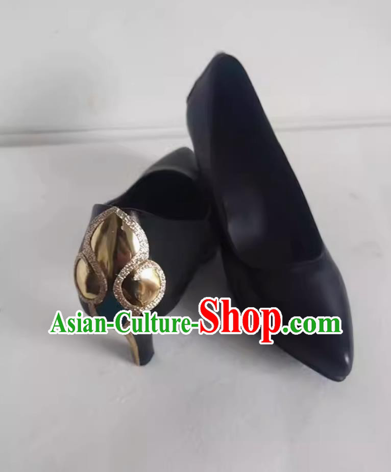 Genshin Impact Sea Lantern Festival Shen He Cosplay Shoes High Heels Black Shoes Genshin Impact Sea Lantern Festival Shen He Cosplay Shoes High Heels Black Shoes