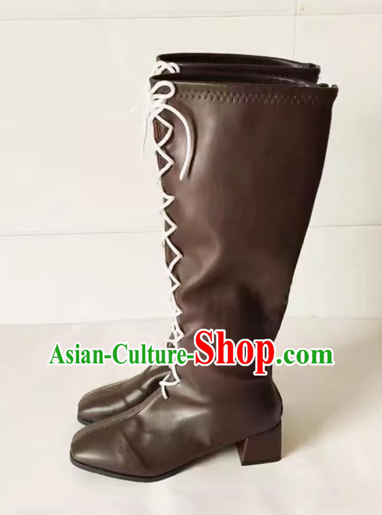 Funeral Lilian Cosplay Shoes Huertack Cosplay Boots Dark Brown Funeral Lilian Cosplay Shoes Huertack Cosplay Boots Dark Brown