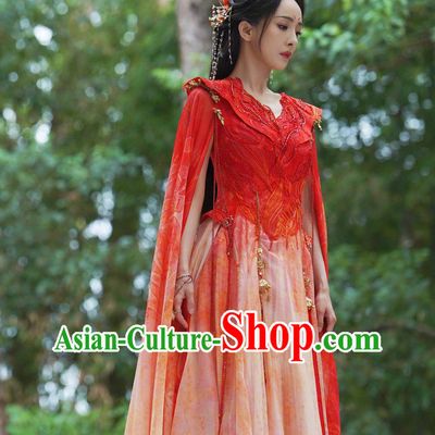 Chinese TV Series Fox Spirit Matchmaker Red Moon Pact Master Tu Shan Hong Hong Costume Ancient China Queen Clothing