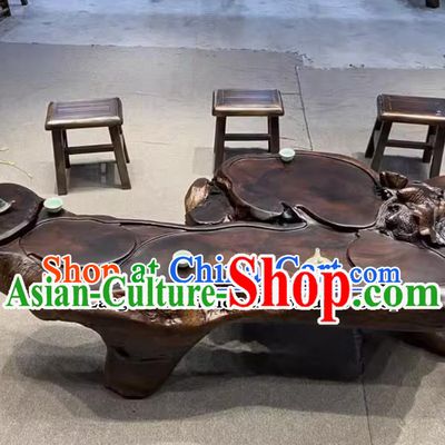 Hand Carved Chinese Tree Root Tea Table Wenge Teatable