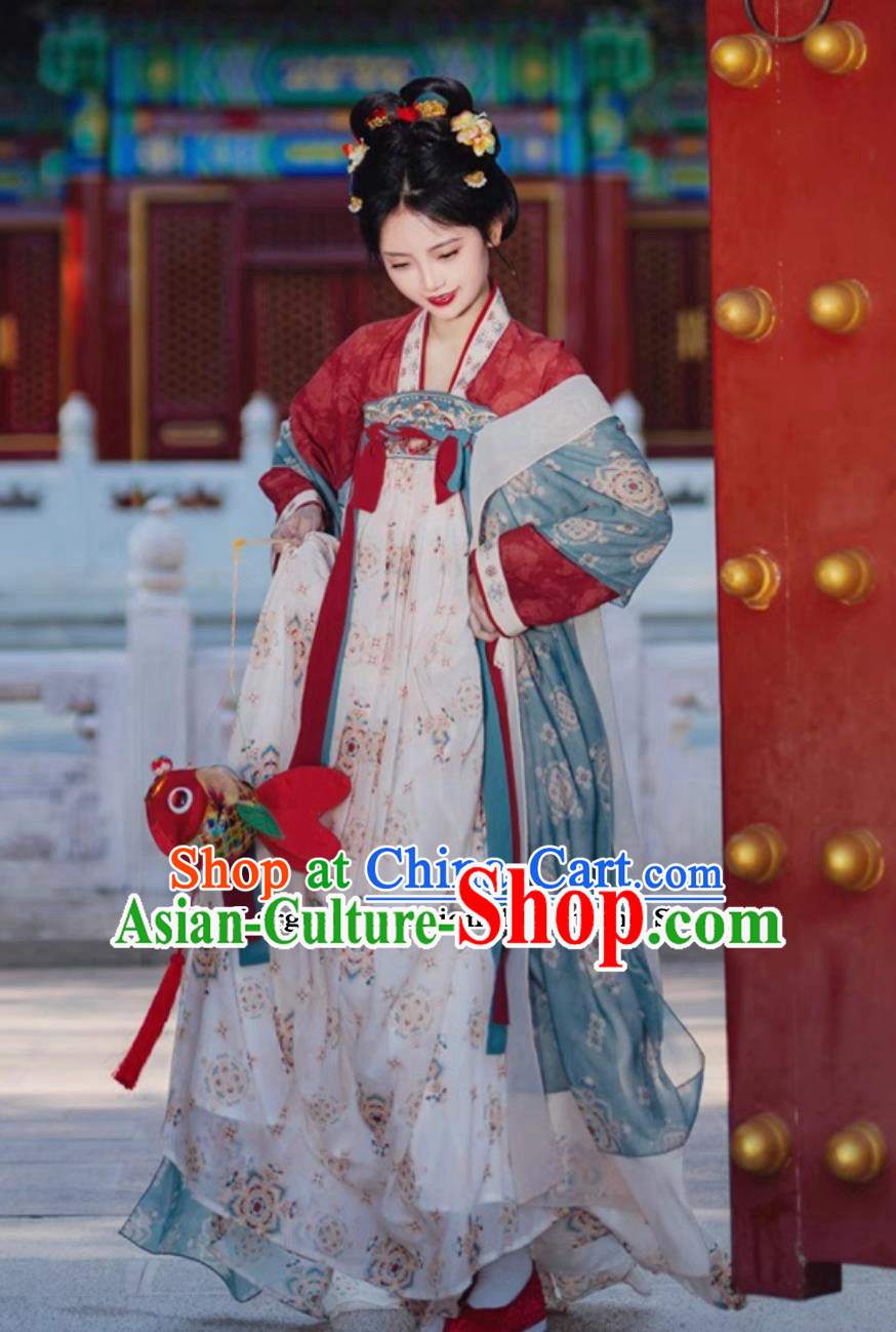 Chinese Hanfu Dress Ancient China Tang Dynasty Court Lady Clothing Chinese Hanfu Dress Ancient China Tang Dynasty Court Lady Clothing