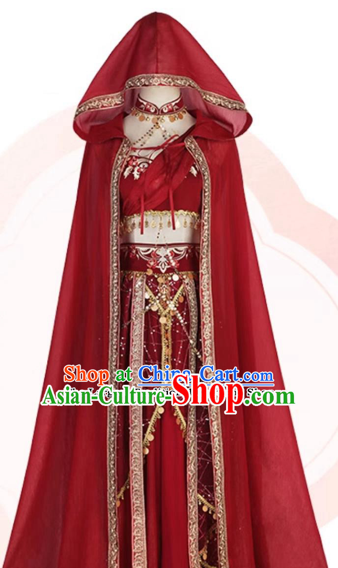 China Dunhuang Feitian Dance Costumes Chinese Flying Apsaras Hanfu Red Dress Complete Set China Dunhuang Feitian Dance Costumes Chinese Flying Apsaras Hanfu Red Dress Complete Set