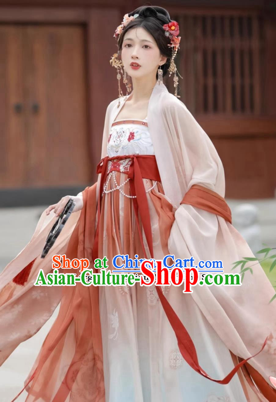 Chinese Hanfu Dress Ancient China Tang Dynasty Royal Princess Costumes Complete Set Chinese Hanfu Dress Ancient China Tang Dynasty Royal Princess Costumes Complete Set