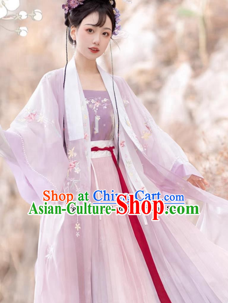 Ancient China Ming Dynasty Royal Princess Dresses Young Lady Costumes Lilac Chinese Hanfu Ancient China Ming Dynasty Royal Princess Dresses Young Lady Costumes Lilac Chinese Hanfu