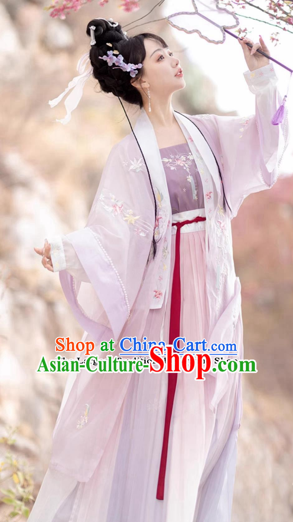 Ancient China Ming Dynasty Royal Princess Dresses Young Lady Costumes Lilac Chinese Hanfu Ancient China Ming Dynasty Royal Princess Dresses Young Lady Costumes Lilac Chinese Hanfu