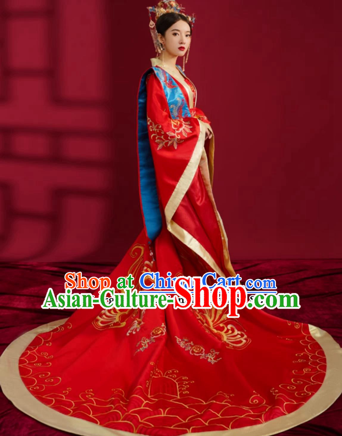 Chinese Ming Dynasty Hanfu Ancient Empress Red Attire Traditional China Wedding Clothing Red Dress Chinese Ming Dynasty Hanfu Ancient Empress Red Attire Traditional China Wedding Clothing Red Dress