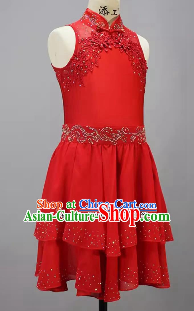 Chinese Children Dance Competition Clothing Classical Dance Red Dress Solo Dance Costume Chinese Children Dance Competition Clothing Classical Dance Red Dress Solo Dance Costume