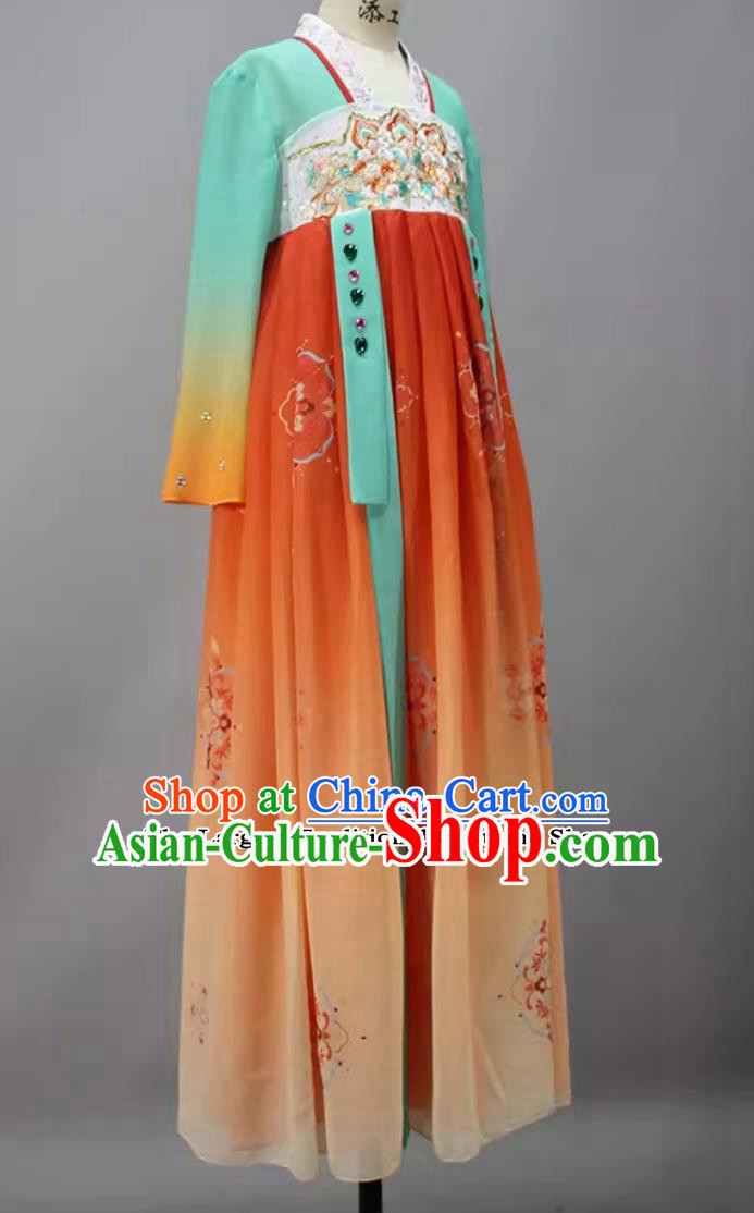 Woman Group Dance Costume Chinese Tang Dance Clothing Classical Dance Hanfu Dress Woman Group Dance Costume Chinese Tang Dance Clothing Classical Dance Hanfu Dress
