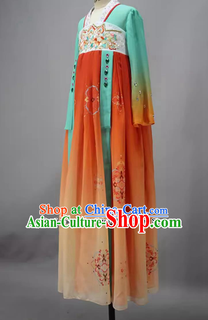 Woman Group Dance Costume Chinese Tang Dance Clothing Classical Dance Hanfu Dress Woman Group Dance Costume Chinese Tang Dance Clothing Classical Dance Hanfu Dress