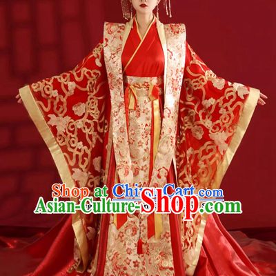 Chinese Traditional Wedding Clothing Ming Dynasty Bride Hanfu Ancient China Empress Costume