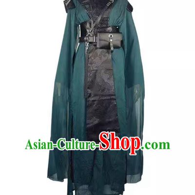 Halloween Cosplay Costume Ancient Chinese Swordswoman Clothing Black Myth Wukong Spider Fairy Sister Four Green Dress
