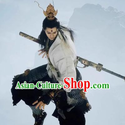 Ancient Chinese Warrior Clothing Black Myth Wukong Erlang God Outfit Halloween Cosplay Yang Jian Costume