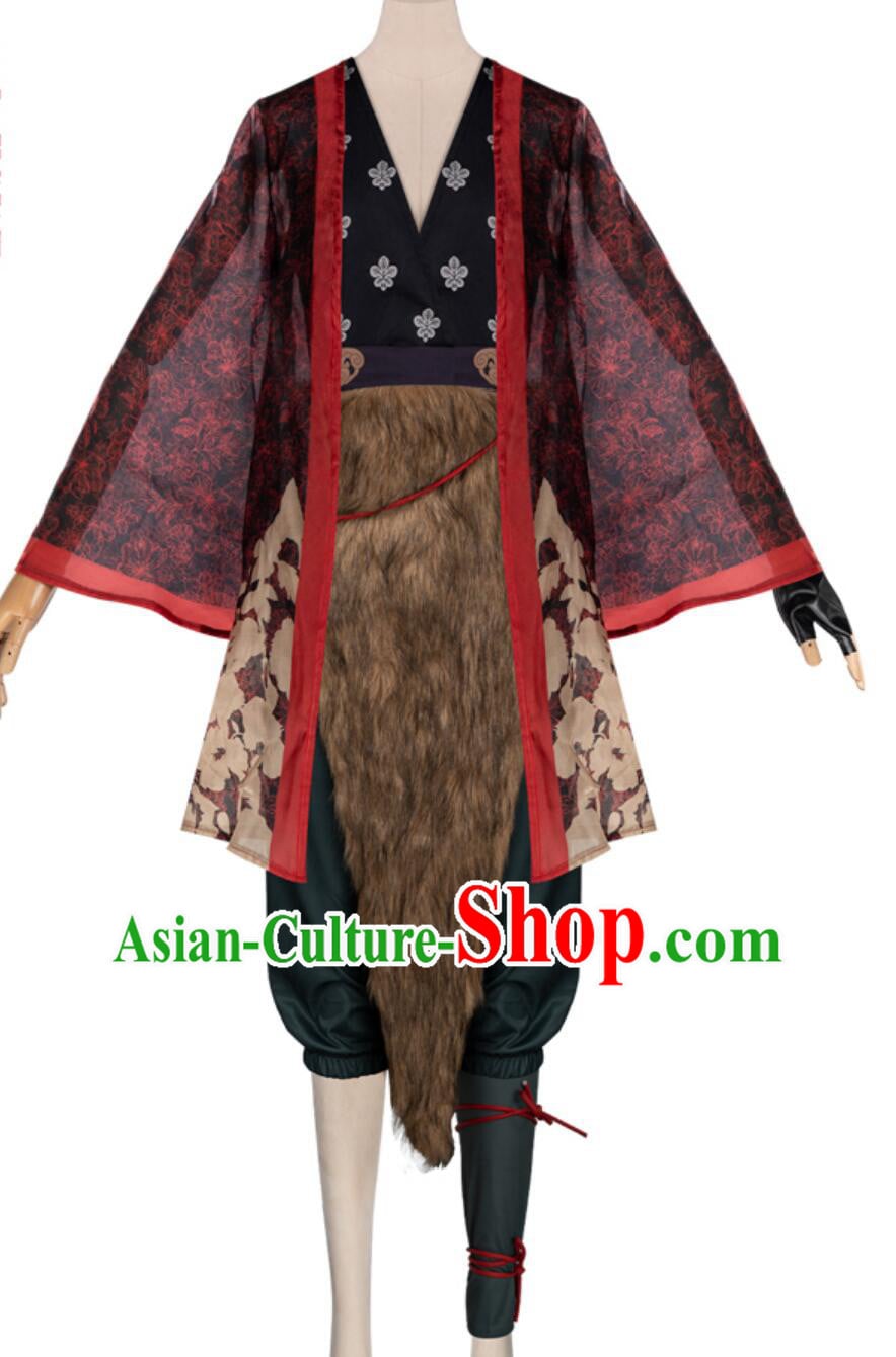Black Myth Wukong Ping Ping Costume Ancient Chinese Fairy Clothing Little Fox Outfit