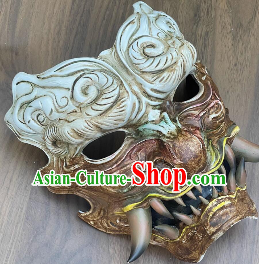 Black Myth Wukong Cosplay Mask Nuo Exorcise Resin Face Mask Halloween Prop Black Myth Wukong Cosplay Mask Nuo Exorcise Resin Face Mask Halloween Prop