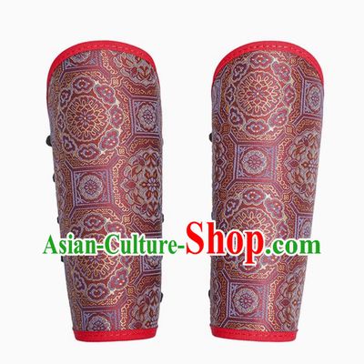 Chinese Ming Dynasty Red Armguard Ancient China Warrior Wrist Bands Traditional Hanfu Accessories