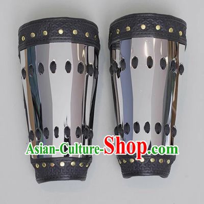 Traditional Hanfu Accessories Chinese Ming Dynasty Stainless Steel Armguard Ancient China Warrior Wrist Bands