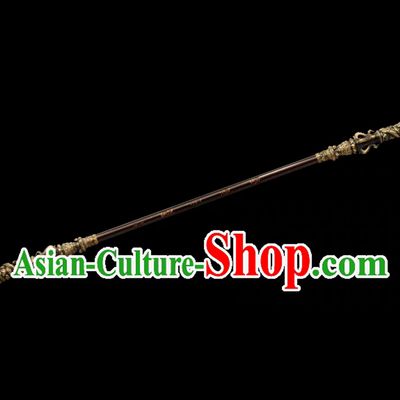 Handmade Jingu Bang Black Myth Wukong Luminous Copper Staff Halloween Stage Performance Golden Cudgel Prop