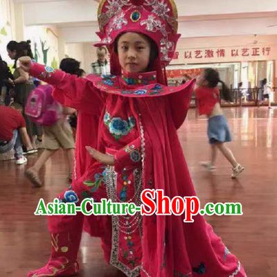 Chinese Bian Lian Mask Changing Clothing China Classical Mask Change Costumes Rosy Outfit and Hat Complete Set