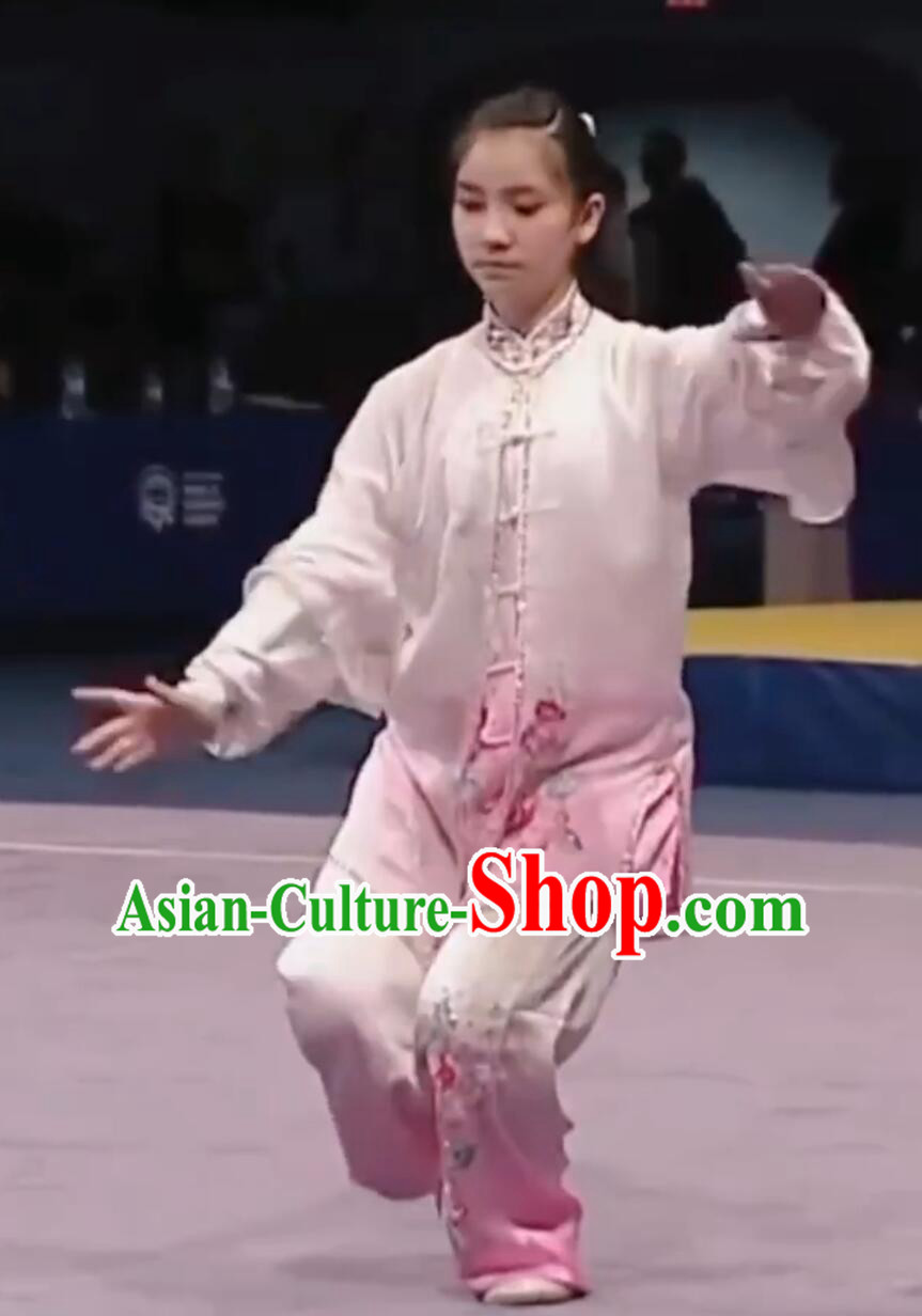 Top China Wushu Uniform Embroidered Tai Chi Suit Chinese Kung Fu Competition Clothing Top China Wushu Uniform Embroidered Tai Chi Suit Chinese Kung Fu Competition Clothing