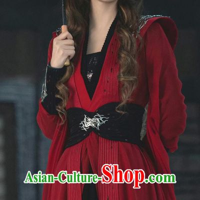 Chinese Traditional Hanfu Ancient China Swordswoman Clothing TV Series Snowy Night Timeless Love Assassin Miao Shui Red Dress