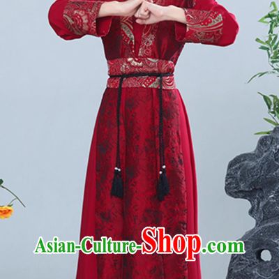 China Classical Dance Song of the Snow Dragon Red Dress Traditional Chinese Swordplay Dance Costume Woman Solo Dance Hua Mulan Clothing