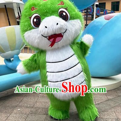 Chinese Zodiac Snake Mascot Costume New Year Parade Costume Walking Figure Green Snake Clothing