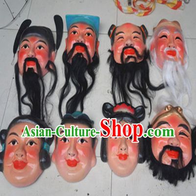 Chinese The Eight Immortals Crossing the Sea Masks Set