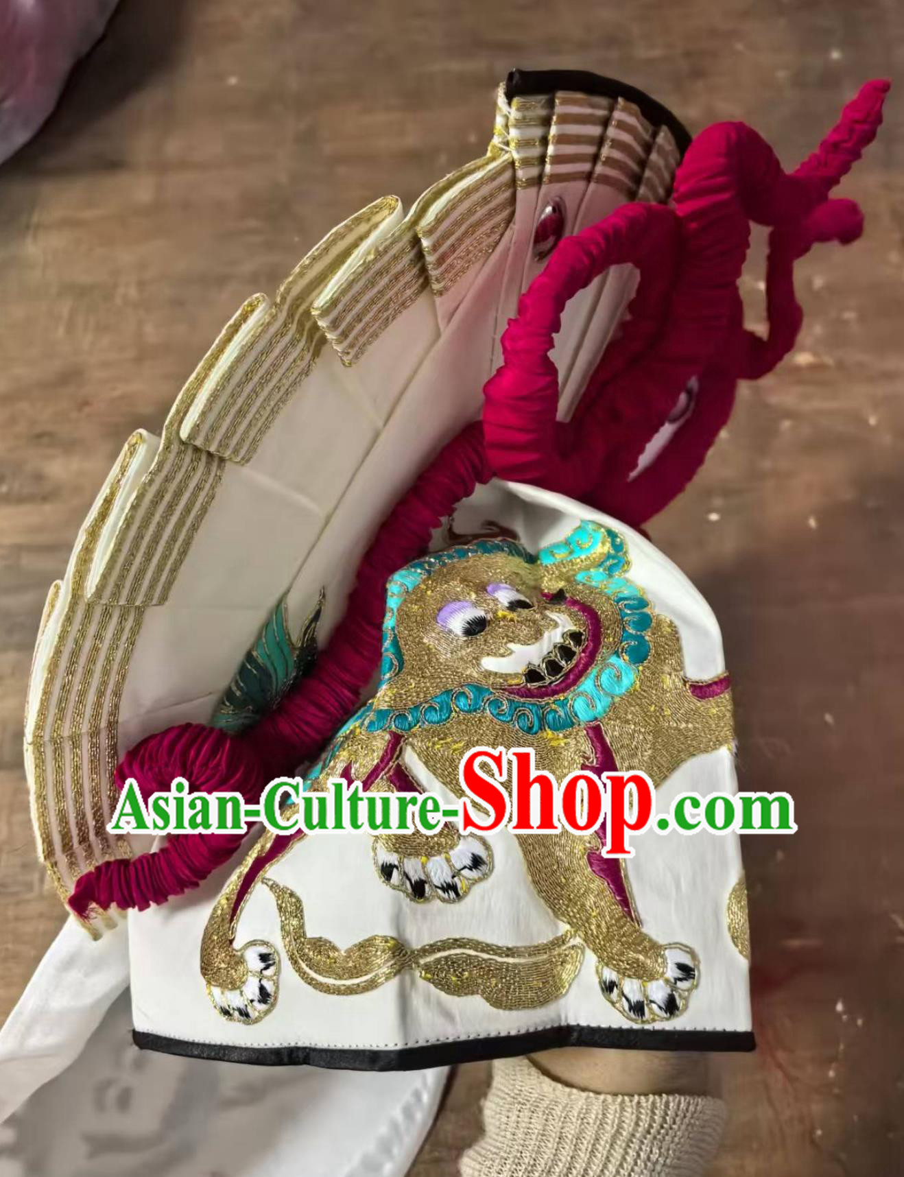 Handmade Chinese Beijing Opera Wusheng Headwear Cantonese Opera Warrior Headgear Handmade Chinese Beijing Opera Wusheng Headwear Cantonese Opera Warrior Headgear