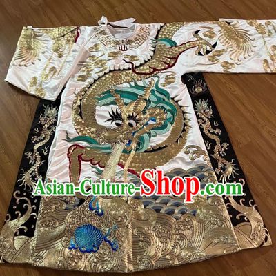 Top Custom Traditional Opera Clothing Chinese Peking Opera Laosheng Costume China Beijing Opera White Embroidered Robe
