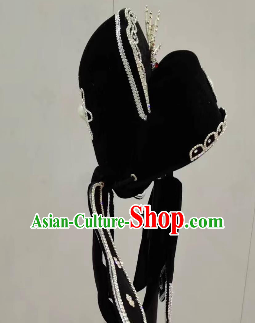 Traditional Opera Heladwear China Huangmei Opera Scholar Hat Handmade Chinese Beijing Opera Xiaosheng Headgear Traditional Opera Heladwear China Huangmei Opera Scholar Hat Handmade Chinese Beijing Opera Xiaosheng Headgear