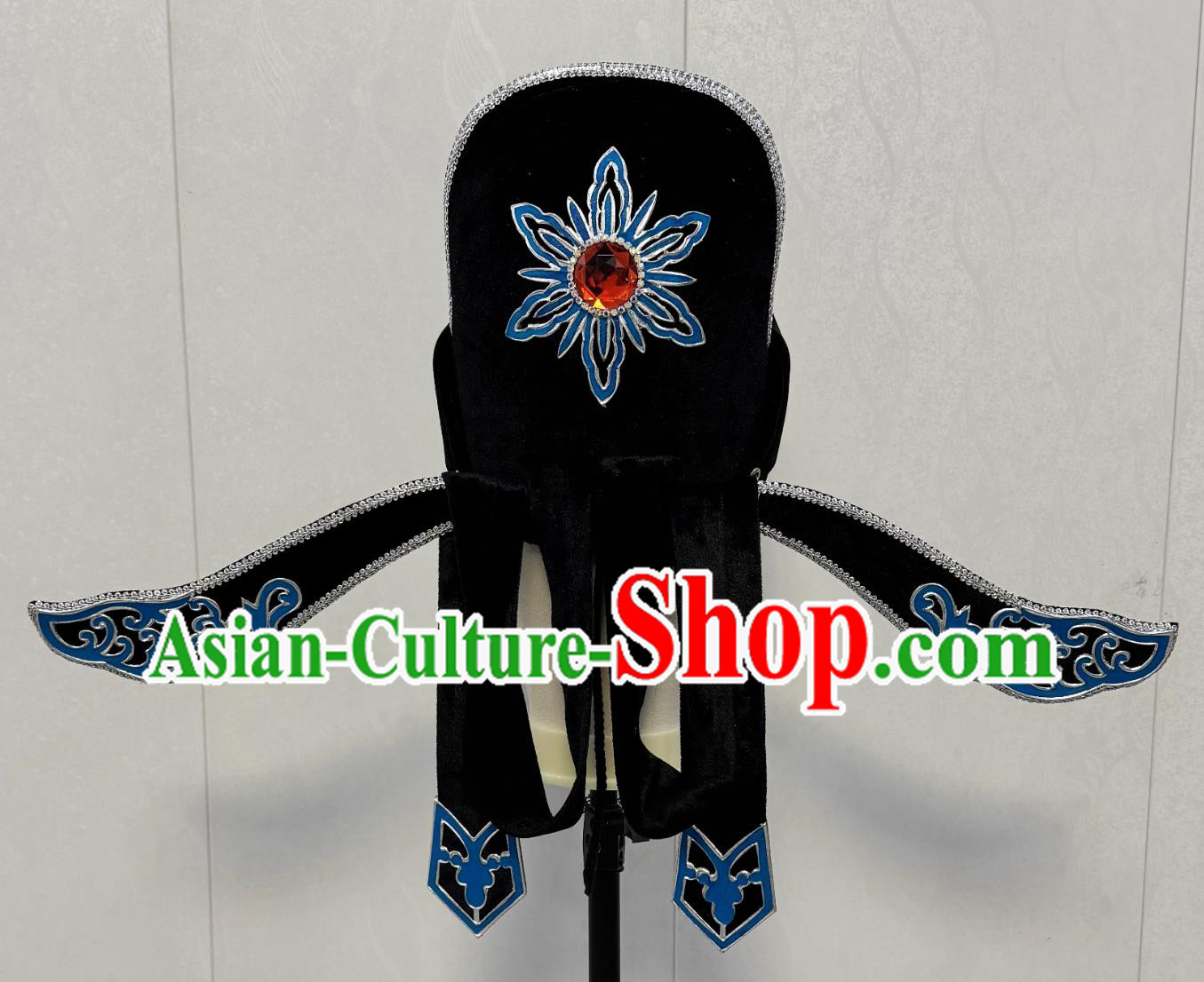 Handmade Chinese Beijing Opera Xiaosheng Hat China Shaoxing Opera Scholar Headgear Handmade Chinese Beijing Opera Xiaosheng Hat China Shaoxing Opera Scholar Headgear