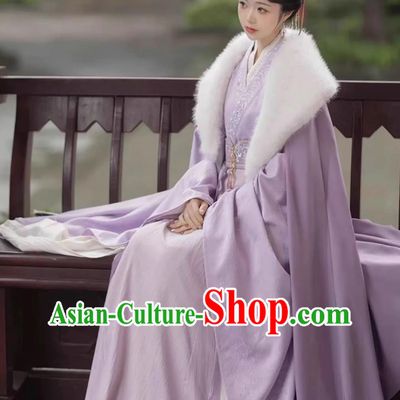 China Ancient Palace Princess Clothing Chinese Jin Dynasty Court Woman Costumes Traditional Purple Hanfu Dresses