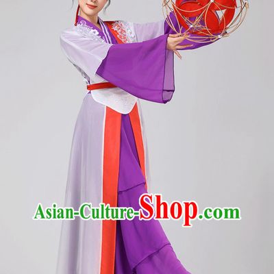 Traditional China Lantern Festival Performance Purple Dress Chinese Classical Dance Costume Ancient Song Dynasty Woman Clothing