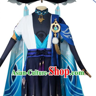 Genshin Impact Scaramouche Wanderer Cosplay Costume Anime Cosplay Clothing and Hat Full Set