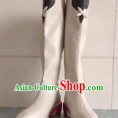 Racing Miku Hatsune Miku Cosplay Shoes Female Medium Heeled Boots