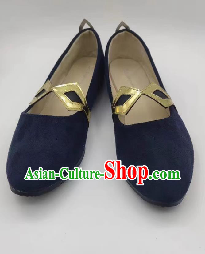 Genshin Impact Baishu Cosplay Shoes Female Round Toed Suede Shoes