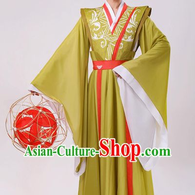 Chinese Lantern Festival Performance Olive Green Hanfu Classical Dance Costume China Song Dynasty Scholar Clothing